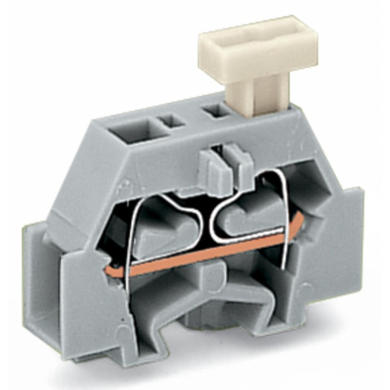 ZŁĄCZKA 2-PRZEWEWODOWA Z PRZYCISKIEM SZARA 2,5 MM2 261-301/331-000