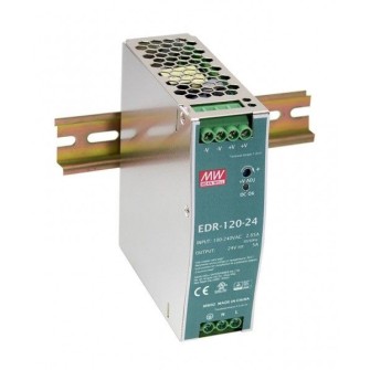 EDR ZASILACZ NA SZYNĘ DIN 120W 5,0A 90-2 64V AC ,124-370V DC 24V DC MEAN WELL  EDR-120-24