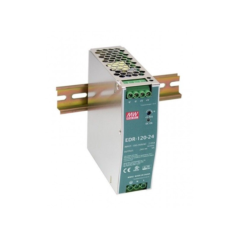 EDR ZASILACZ NA SZYNĘ DIN 120W 5,0A 90-2 64V AC ,124-370V DC 24V DC MEAN WELL  EDR-120-24
