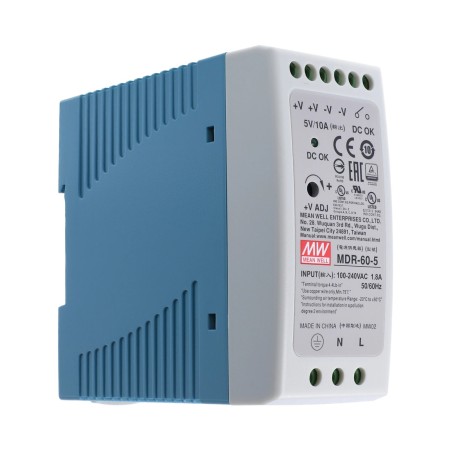 ZASILACZ NA SZYNĘ DIN 60W 5V 10A