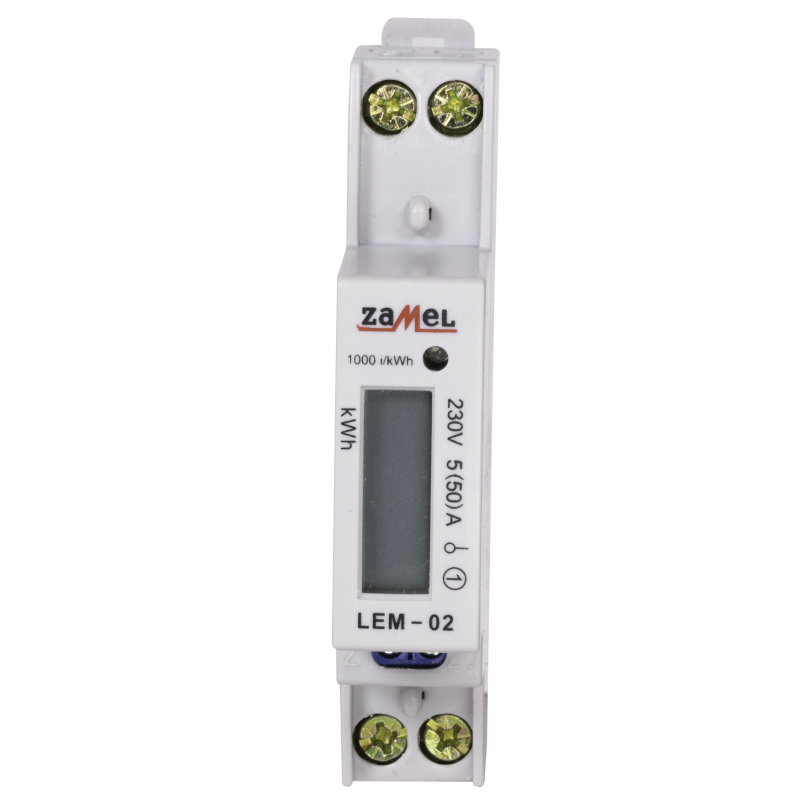 LICZNIK ENERGII ELEKTRYCZNEJ1 FAZOWY LCD TYP :LEM-02