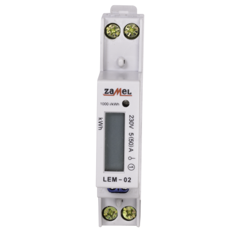 Licznik energii 1-fazowy LCD 45A Zamel LEM-02 | Sklep