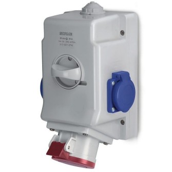 GNIAZDO STAŁE 16A 400V 3P+Z+N,1X230V,WYŁ . 0-1