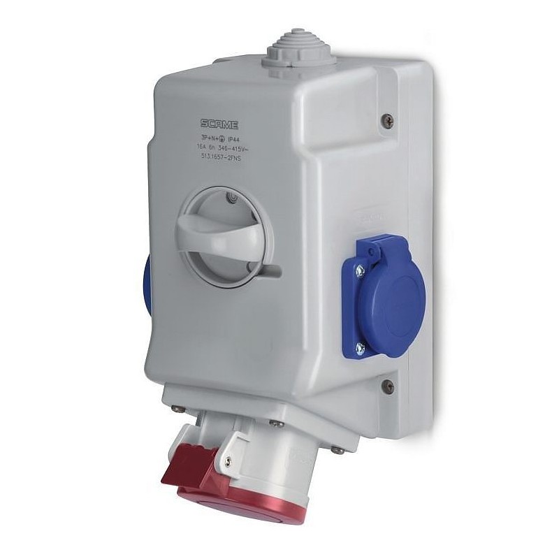 GNIAZDO STAŁE 16A 400V 3P+Z+N,1X230V,WYŁ . 0-1