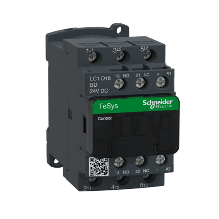 Stycznik LC1D18BD Schneider 3P 18A 24V DC 1NO+1NC | Sklep