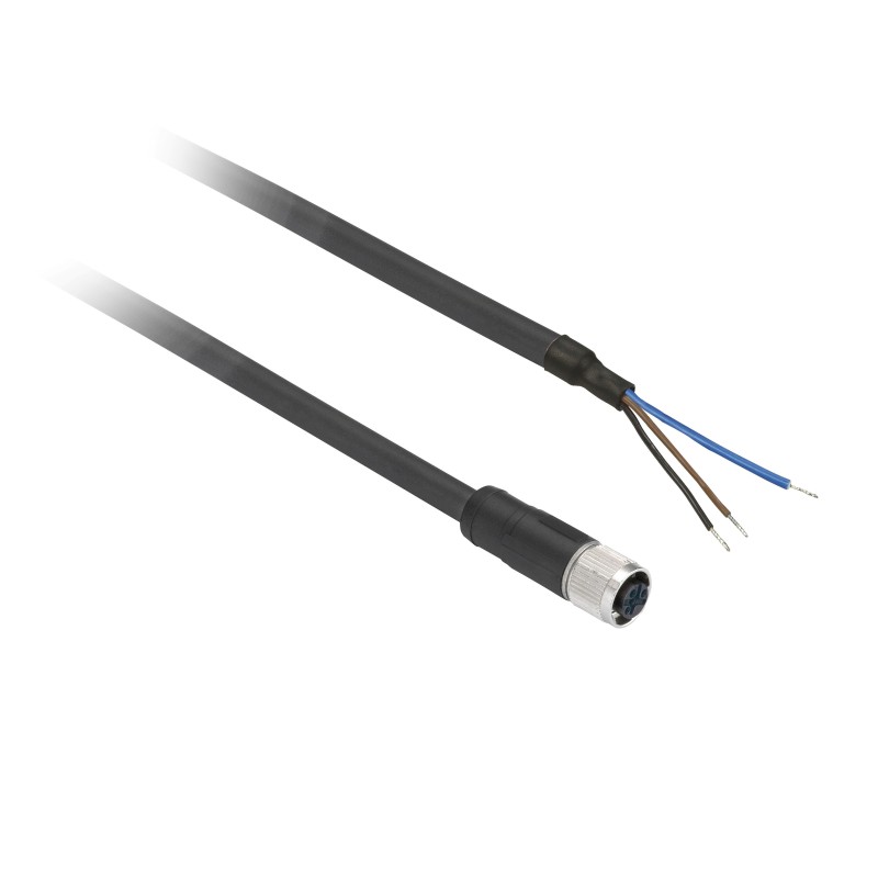 ZŁĄCZE WTYK ŻEŃSKI 3-PIN M8 PROSTE DŁUGOŚĆ 2M XZCP0166L2