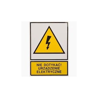 NIE DOTYKAĆ! URZĄDZENIE ELEKTRYCZNE TZO 105X148S N.D.U.E.