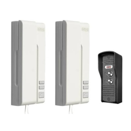 DOMOFON "EURA" ADP33A3 "DUO-BIANCO 2-ROD ZINNY BIAŁY,MAŁA KASETA ZEWNĘTRZNA