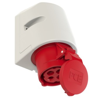 GNIAZDO STAŁE 16A 4P 400V CZERWONE IP44