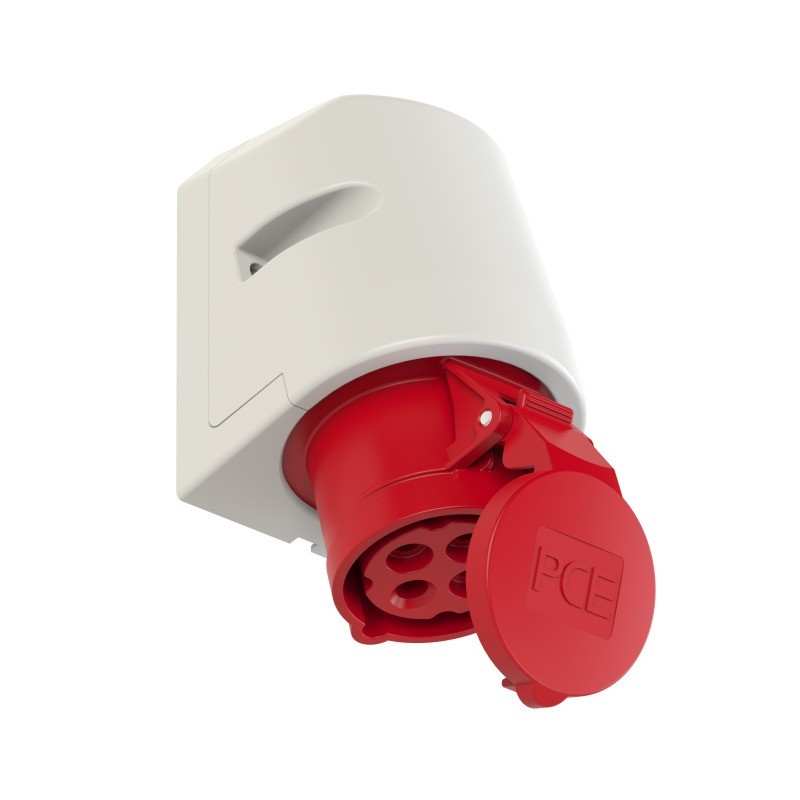 GNIAZDO STAŁE 16A 4P 400V CZERWONE IP44