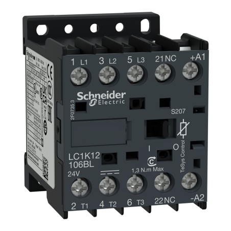 STY. LC1K. 3P 12A AC3 5,5KW 1NO 24VDC LO W