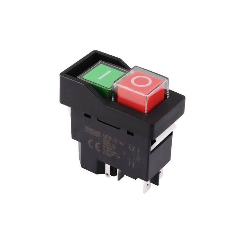 PRZEKAŹNIKOWY WYŁACZNIK BEZPIECZEŃSTWA Z ATRZASKOWY CZARN. R5PIN. 230V AC,12A/AC3,IP54 6,3X0,8
