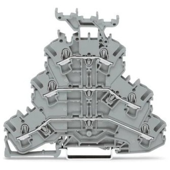 ZŁĄCZKA 3-PIĘTROWA Z PODSTAWĄ OZNACZNIKA 2,5 MM2 SZARA 2002-3231
