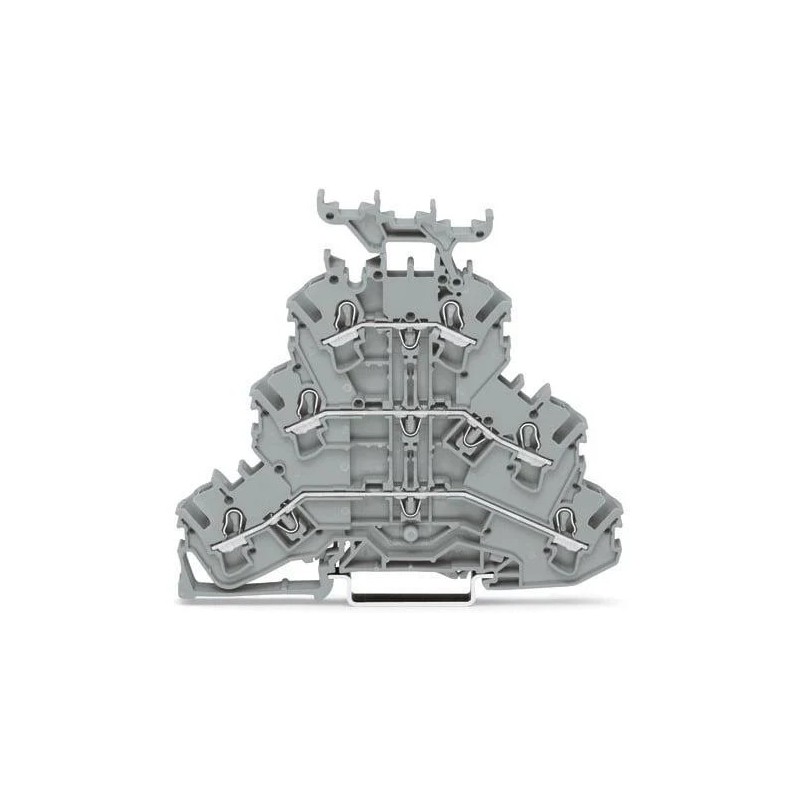 ZŁĄCZKA 3-PIĘTROWA Z PODSTAWĄ OZNACZNIKA 2,5 MM2 SZARA 2002-3231