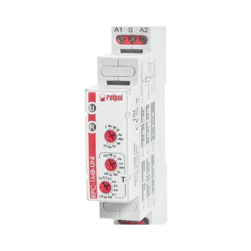 PRZEKAŹNIK CZASOWY 1P 1SEK-10DNI  12-240 V AC/DC  WIELOFUNKCYJNY RPC-1MB-UNI