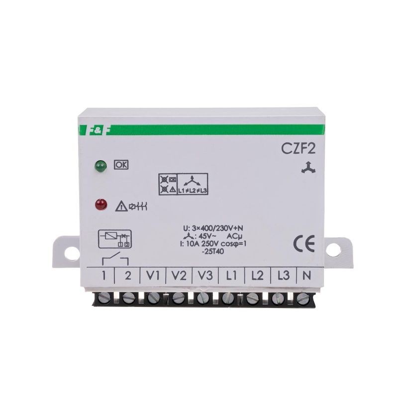 CZUJNIK ZANIKU FAZY 10A 1Z 3X400/230V+N AC Z KONTROLĄ STYCZNIKA CZF-2