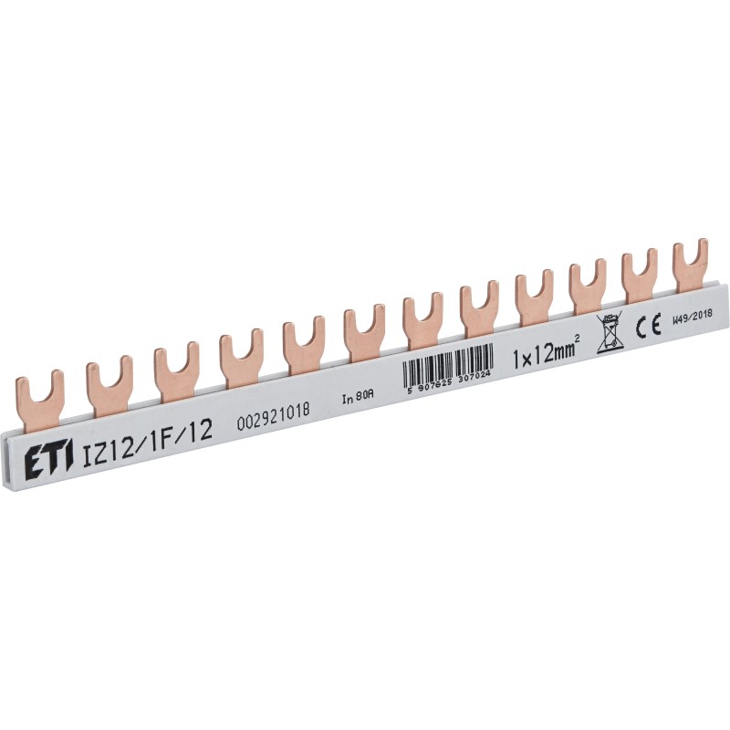 SZYNA ŁĄCZENIOWA WIDEŁKOWA 1P 80A 12MM2 12 MOD. IZ12/1F/12