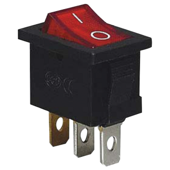 PRZEŁĄCZNIK KOŁYSKOWY WŁWYŁ CZERWONY-ŚWIECĄCY 0-1 16 A 250V AC TES-33