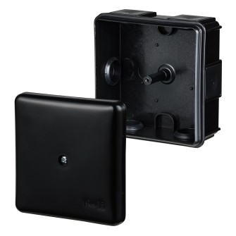 PUSZKA NATYNKOWA IP55 86X86X39 6 WYJŚĆ C ZARNA 0226-02