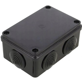 PUSZKA INSTALACYJNA 120X80X50MM BEZHALOGENOWA CZARNA Z DŁAWIKAMI PG21 S-BOX 206C