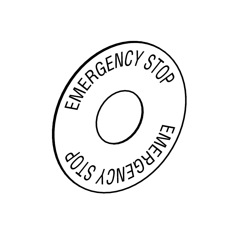 ETYKIETA OKRĄGŁA ŻÓŁTA F45 EMERGENCY STOP ZB6Y7330