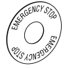 ETYKIETA OKRĄGŁA ŻÓŁTA F45 EMERGENCY STOP ZB6Y7330
