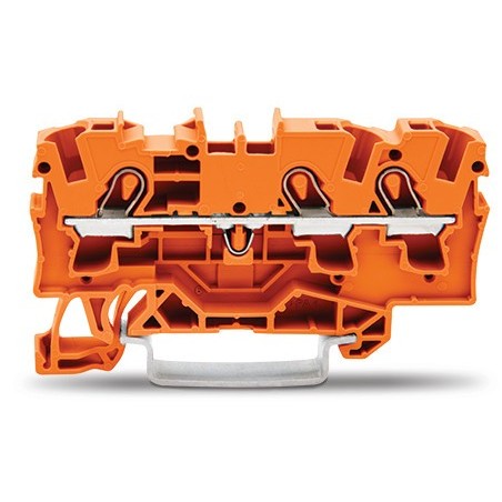 Złączka szynowa WAGO 2004-1302 3-przewodowa 4mm² pomarańczowa | Sklep