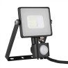 VT-10-S 10W SMD PIR SENSOR FLOODLIGHT WI TH SAMSUNG CHIP COLORCODE:4000K BLACK BODY GREY GLASS