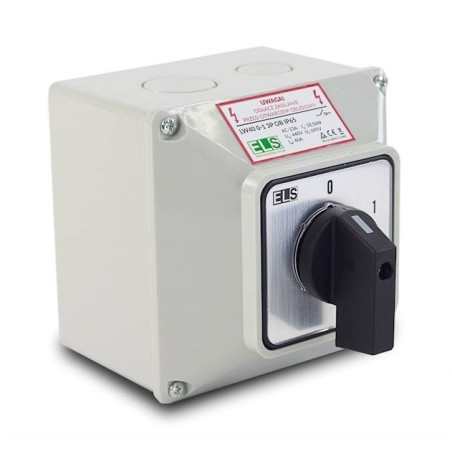 ŁĄCZNIK KRZYWKOWY 0-1 25A 3P W OBUDOWIE IP65